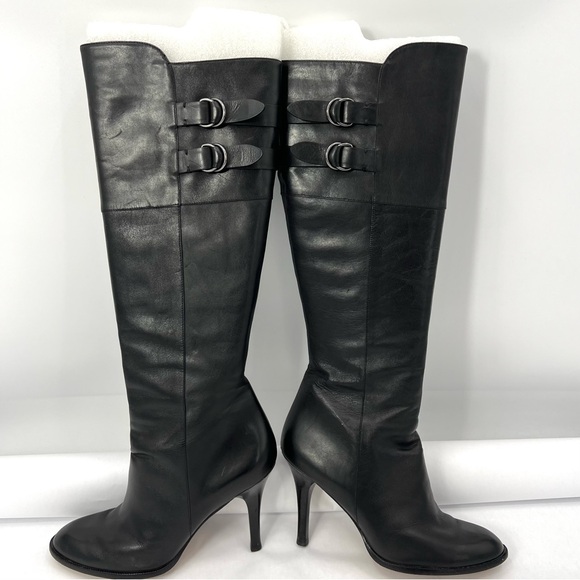 Cole Haan Shoes - COLE HAAN Air Tall Knee High Boots Sz 10 B Black Leather Side Zipper